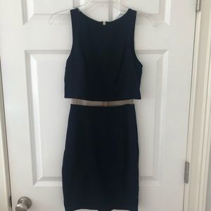 Bailey 44 navy dress w/ illusion waist